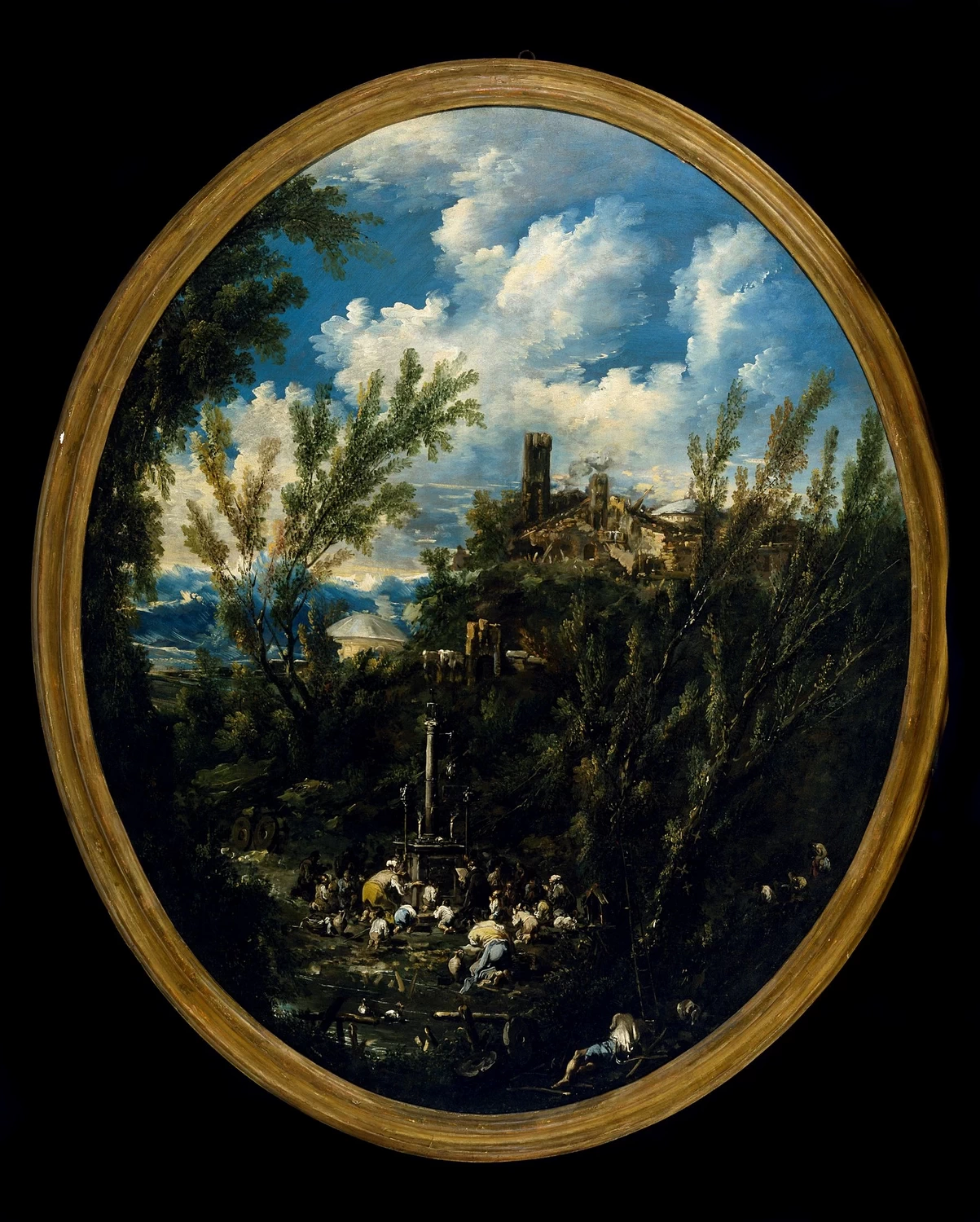 Adoratori in un santuario in paesaggio montuoso - Museum of Fine Arts, Houston